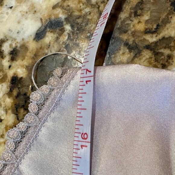 Vintage Lady Carmen Dallas Womens Ice Pink Satin Lace Slip/Dress/Gown Made USA - Picture 8 of 11